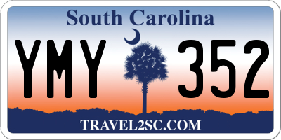SC license plate YMY352