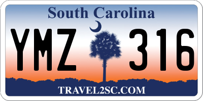 SC license plate YMZ316