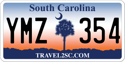 SC license plate YMZ354