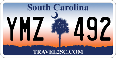 SC license plate YMZ492