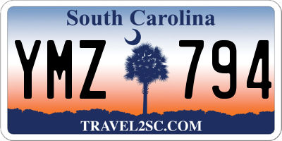 SC license plate YMZ794