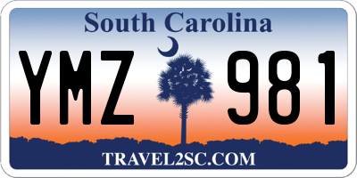 SC license plate YMZ981