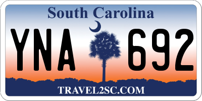 SC license plate YNA692