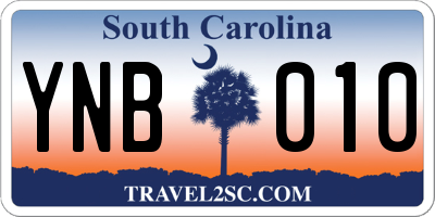 SC license plate YNB010