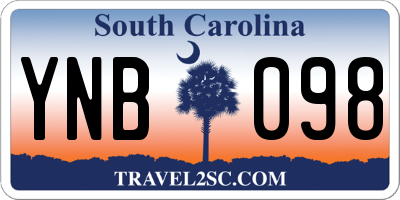SC license plate YNB098
