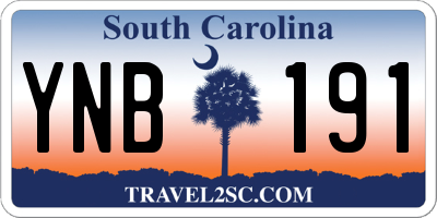 SC license plate YNB191