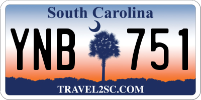SC license plate YNB751