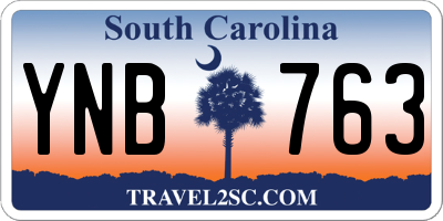 SC license plate YNB763