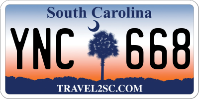 SC license plate YNC668