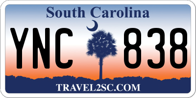 SC license plate YNC838