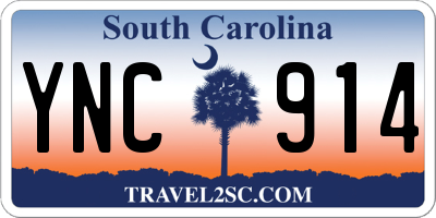 SC license plate YNC914
