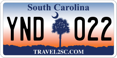 SC license plate YND022