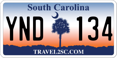SC license plate YND134