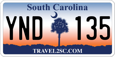 SC license plate YND135