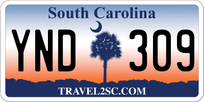 SC license plate YND309