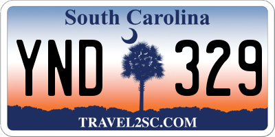 SC license plate YND329
