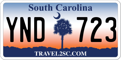 SC license plate YND723