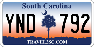 SC license plate YND792