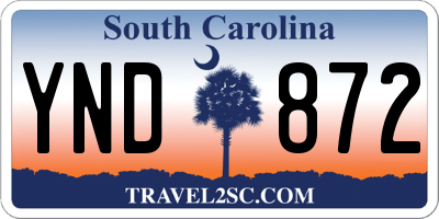 SC license plate YND872