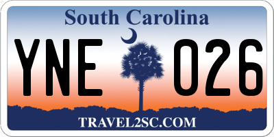 SC license plate YNE026