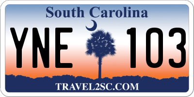 SC license plate YNE103