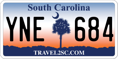 SC license plate YNE684