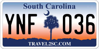 SC license plate YNF036