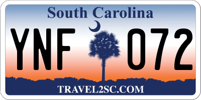 SC license plate YNF072