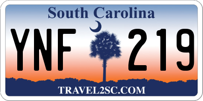 SC license plate YNF219