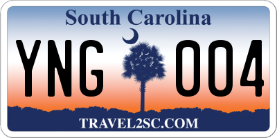 SC license plate YNG004