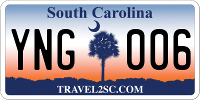 SC license plate YNG006
