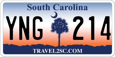 SC license plate YNG214