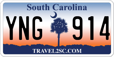 SC license plate YNG914