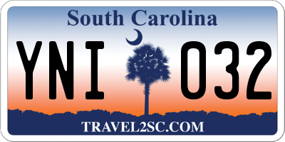 SC license plate YNI032