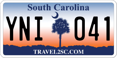 SC license plate YNI041