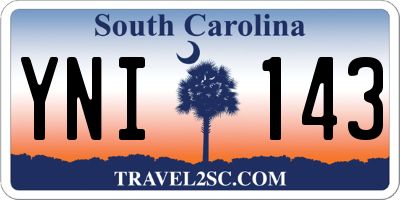 SC license plate YNI143
