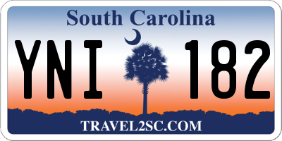 SC license plate YNI182