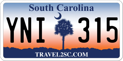 SC license plate YNI315