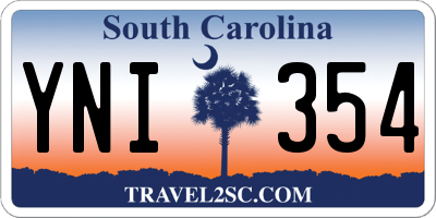 SC license plate YNI354