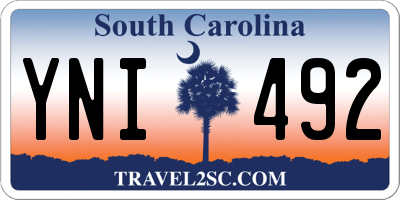 SC license plate YNI492