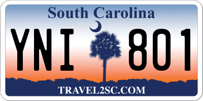 SC license plate YNI801