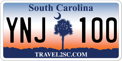 SC license plate YNJ100