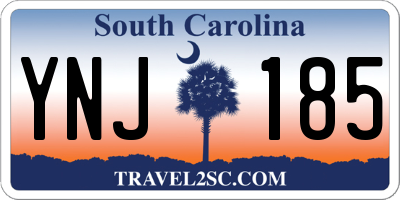 SC license plate YNJ185