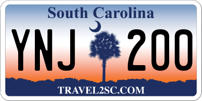 SC license plate YNJ200