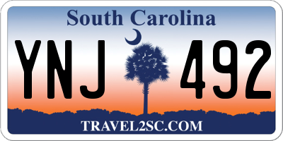 SC license plate YNJ492