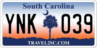 SC license plate YNK039