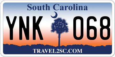 SC license plate YNK068