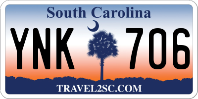 SC license plate YNK706