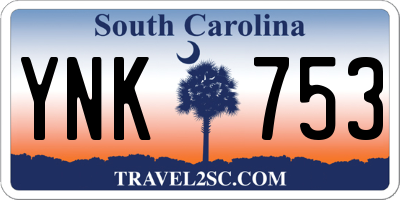 SC license plate YNK753