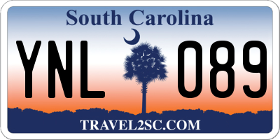 SC license plate YNL089